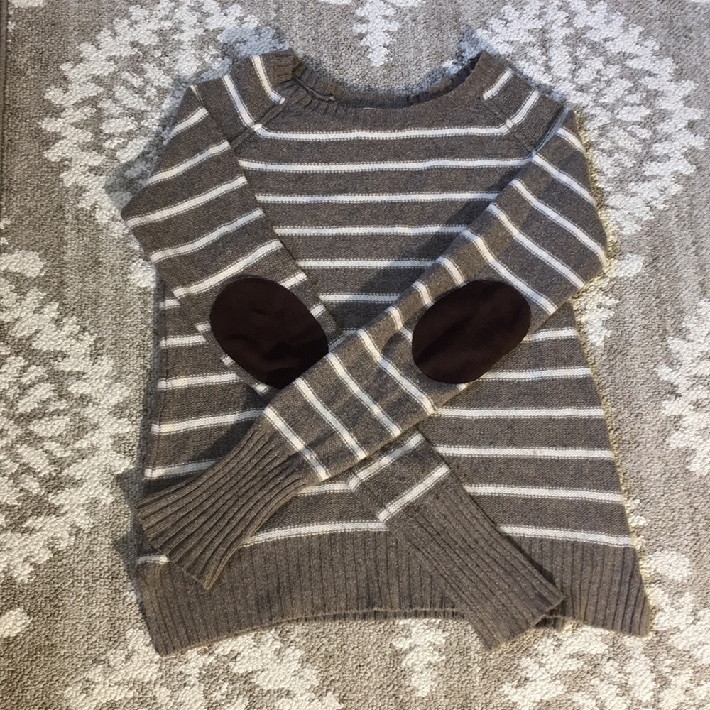 COPY - 3/$15 Striped sweater with elbow patches